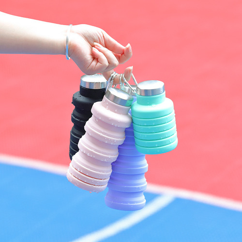Botella De Agua Deportiva Plegable De Silicona Portátil