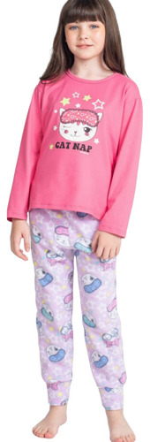 2072 C. Pijama Nena Pantalon Polar Y Remera Interlock.