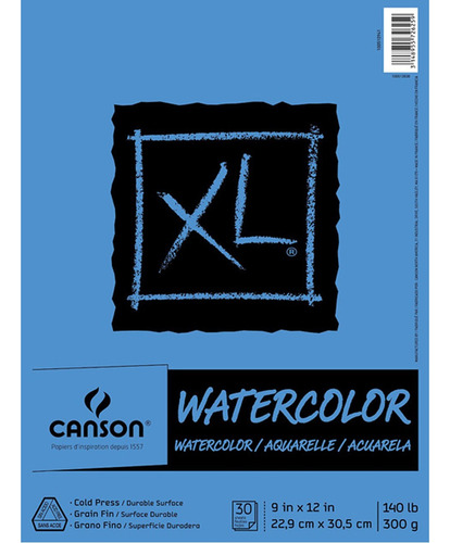 Block Xl Watercolor Canson Acuarela Pintura 22,9 X 30,5 300g