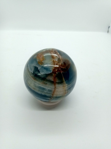 Esfera De Onyx Cielo 6,5 Cm Con Base