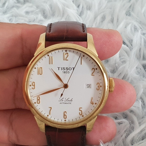 Relogio Tissot Le Locle Automatico Douradado Pulseira Couro