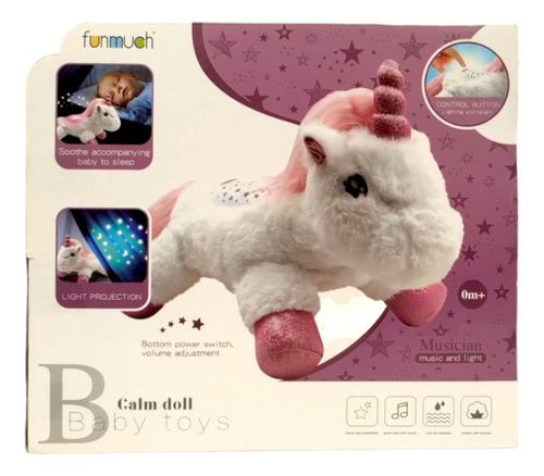 Peluche Proyector Para Bebes Con Sonido Color Unicórnio