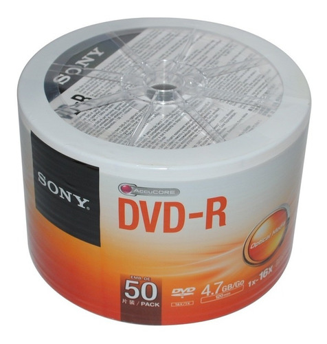 Dvd Sony 4.7gb 16x Cono X 50 Unidades Sellado