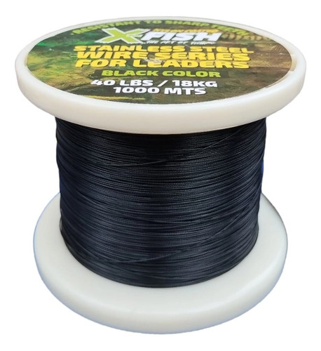 Bobina 1000mts Cable De Acero Lider 40lbs Premium Pesca