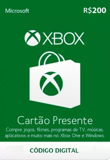 Cartão Microsoft Points Xbox Brasil R$ 200 Reais Brasil