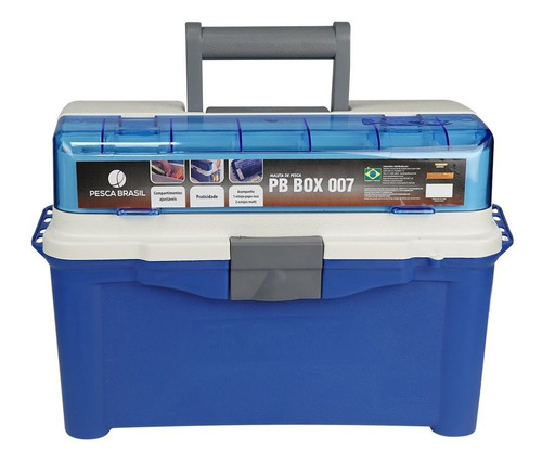 Imagem 3 de 6 de Maleta Pesca Pb Box 007 Pesca Brasil Compartimento Ajustável