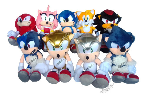 Paquete De Peluches Sonic Grande 3 Piezas A Seleccionar