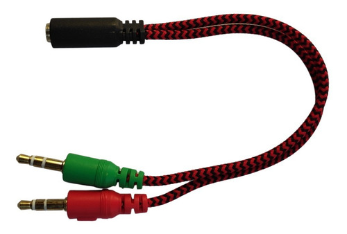 Imagem 3 de 3 de Cabo Adaptador De Audio Y P3 Femea X 2 P2 Macho P/ Headset