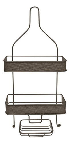 Organizador Para Regadera De Aluminio Color Chocolate