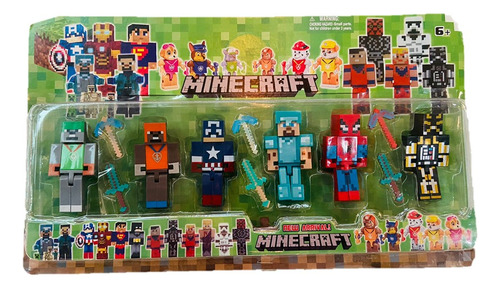 Kit Cartelado Minecraft Bonecos Heróis Vingadores Patrulha