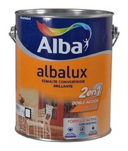 Albalux 2 En 1 - Esmalte Sintético Negro X 4 Litros