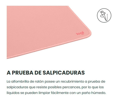 Imagen 6 de 7 de Mouse Pad Logitech Desk Mat Rosa 70x30cm Pink Pc Notebook