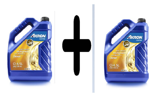 Paquete 2 Garrafa De Aceite 15w40 Diesel Akron De 5l C/u