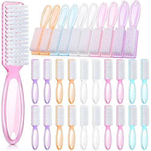 Patelai 30 Cepillos De Uñas Para Limpieza De Uñas, Mango D