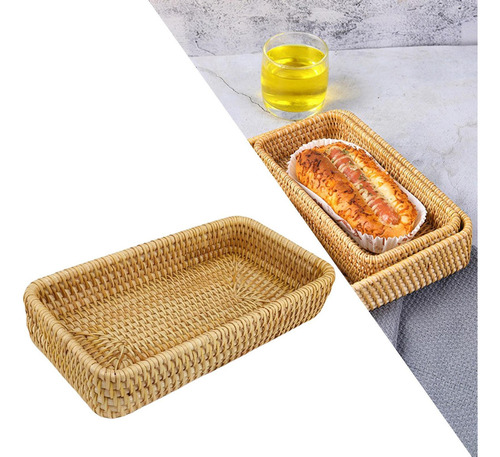 Cesta De Almacenamiento De Ratán Bandeja Para Servir S