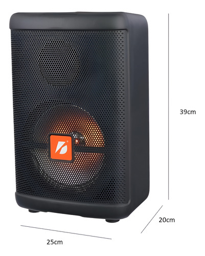 Caixa De Som Portátil Bluetooth Com Microfone Karaoke Led