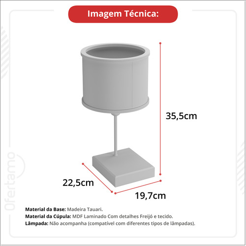 Luz Ofertamo cor marrom-claro com tela de cor bege 127V 35.5cm X 22.5cm X 19.7cm em diâmetro