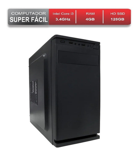 Computador Facil Rápido Intel I3 4gb Ram Ddr3 Ssd 128gb Nf