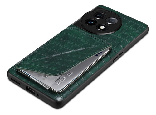 Capa Verde Crocodile Pu Para Oneplus Ace 2v/nord 3 5g
