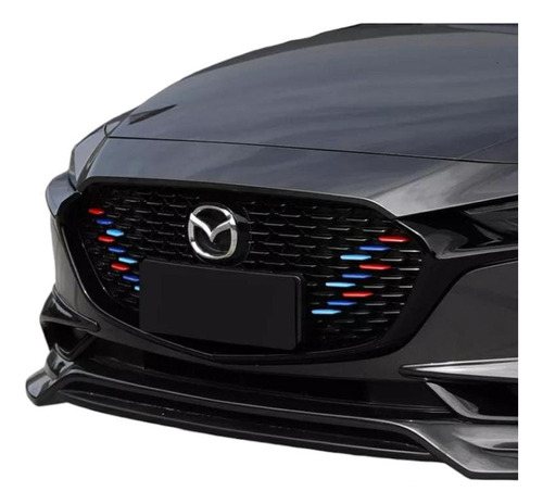 Moldura Emblema Tricolor Parrilla Mazda 3 Sedan 2019 Al 2023