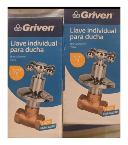 Llave Para Ducha Individual Pomo Cruz Cromado Griven