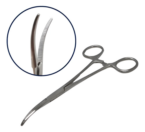 Pinza Crile Kocher Curva 16cm Acero Inoxidable Curva