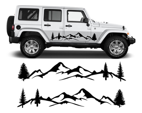 Pegatina Jeep Wrangler Tree And Mountain Decal Set