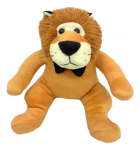 Leão Pelúcia Com Gravata 18 Cm Altura