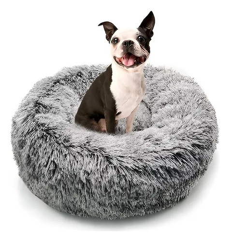Cama Tipo Dona Antiestres Para Perros Raza Xxl Gris 100cm