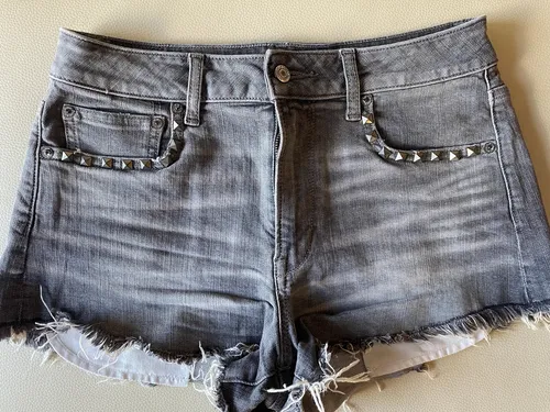 Short En Jean American Eagle (Silver Jeans) - Taille 2 - Motif Argenté - Occasion Très Bon état - Décontracté