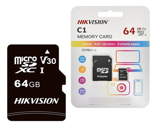 Memoria Micro Sd Hikvision 64gb Clase 10 + Adaptador Sd Css®