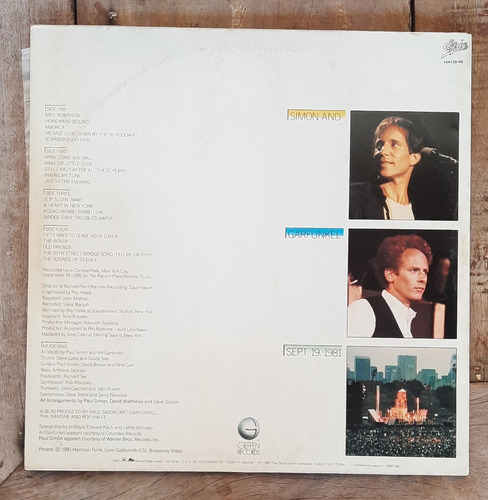 Lp Vinil - Simon & Garfunkel - The Concert In Central Park (Usado)