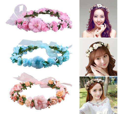 Diadema Para Mujer, Flores Florales, Guirnaldas Para El Pelo