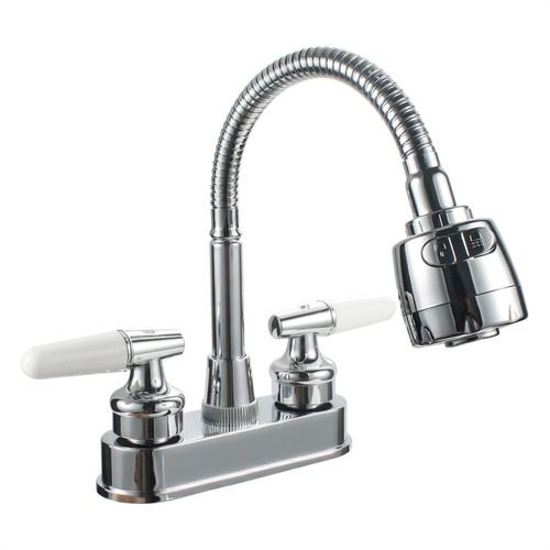 Llave Mezcladora Lavabo Baño Grifo Flexible Doble Comando