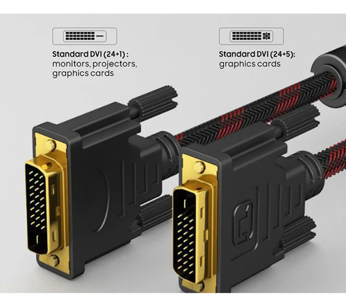Cable Monitor Dvi A Dvi 24+1 3 Metros Enmallado