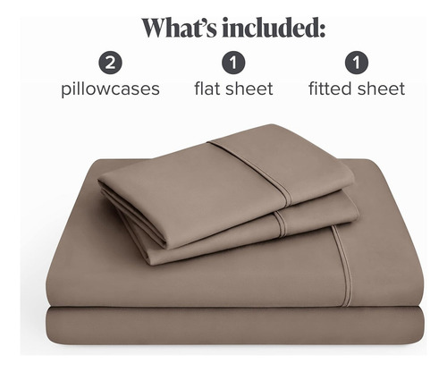 Bare Home - Juego De Sábanas De Microfibra Ultrasuave Color Taupe Diseño De La Tela Único