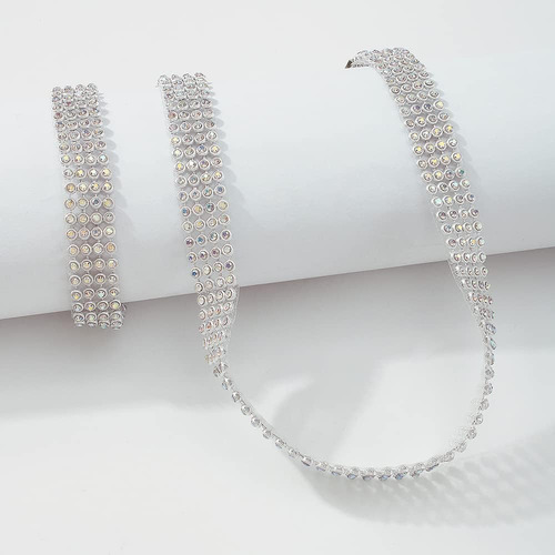 Jumwrit Conjunto De Pulsera Y Collar Con Diamantes De Imitac