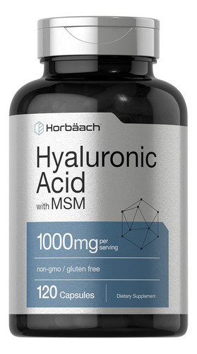 Horbäach Ácido Hialurónico Con Msm | 1000 Mg | 120 Cápsulas Sin Sabor