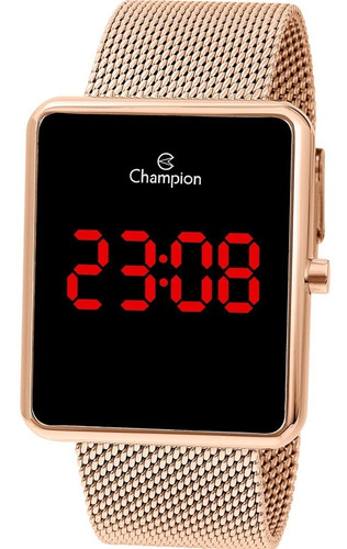 Relógio Champion Feminino Digital Quadrado Rosé Ch40080p