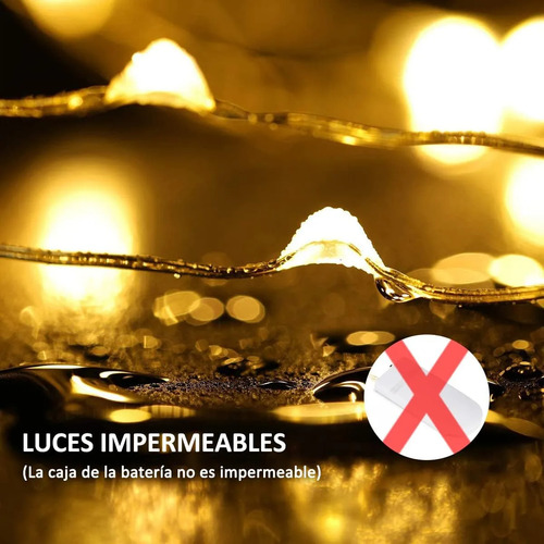 24 Piezas Cadena De Luces Hadas Con Pilas Adornos Navidenos Warm