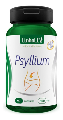 Psyllium 90 Cápsulas 500mg Emagrecedor Linho Lev