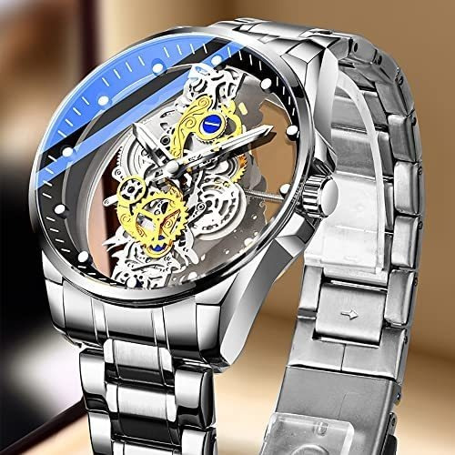 Reloj De Cuarzo Esqueleto Para Hombre, Relojes Impermeables