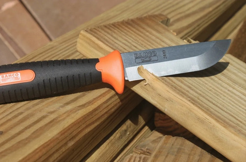 Imagen 5 de 8 de Cuchillo Formon Bahco 2449 Acero Carbono C/ Funda Apto Golpe