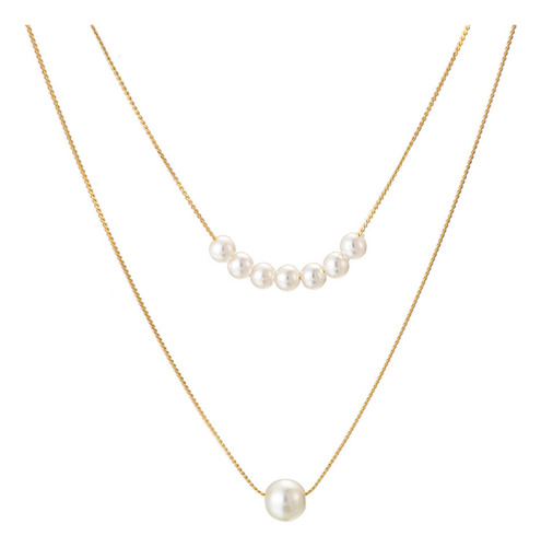 Collar En Forma De E, Moderno, Anudado, Tamaño Cadena, Perla