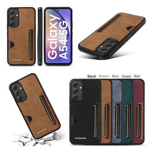 Funda De Piel Sintética Con Ranura For Tarjetas For Samsung Galaxy A12 A13 A14 A15 A16 A20 A30 A22 A23 A24 A25 A32 A33