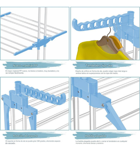 Tendedero Ropa Extensible Hogar Practico 4 Niveles Lau