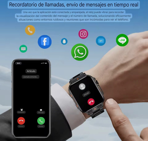 Smartwatch Senbono Militar L81b 1.96 Abs Plástico Bluetooth Blanco Hebilla Blanco Blanco