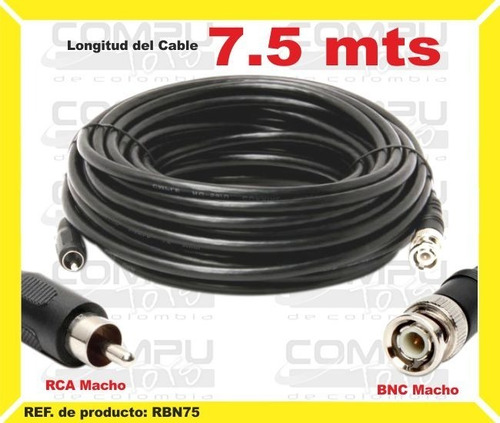 Cable Bnc-rca M Para Camaras 7.5m Ref: Rbn75 Computoys Sas