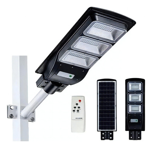 Solar Luminária Pública Poste Rua Led 150w C/ Sensor Aaatop Cor Preto