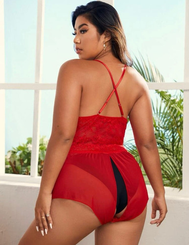 Body Sin Entrepierna Y Encaje Plus Size Talla Extra